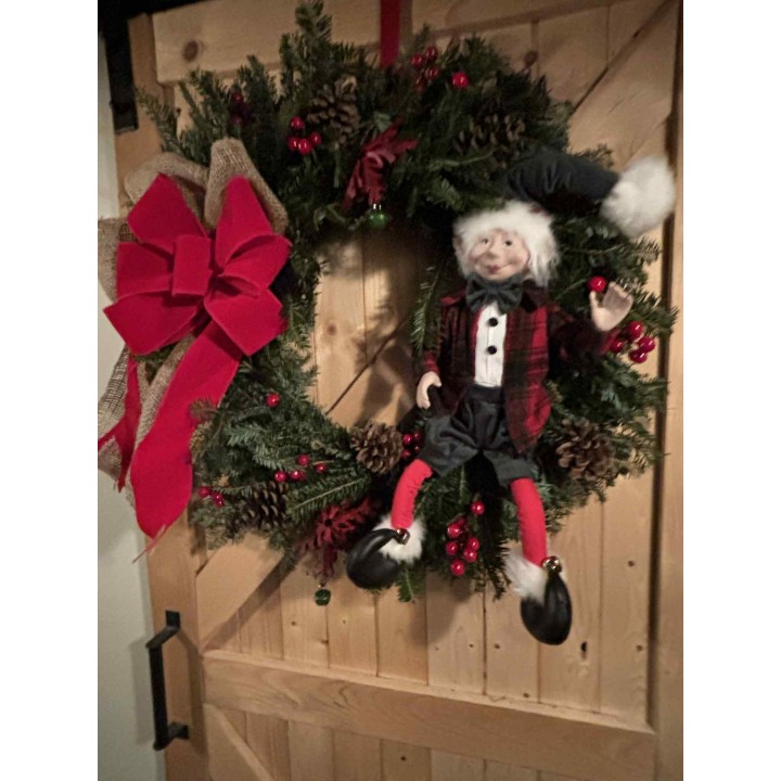 Couronne de sapin (Décorée avec personnage)